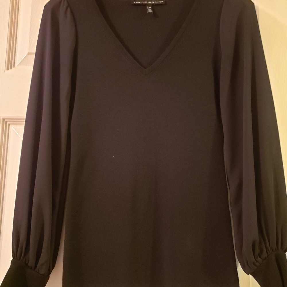 WHBM Sheer Sleeve Sweater